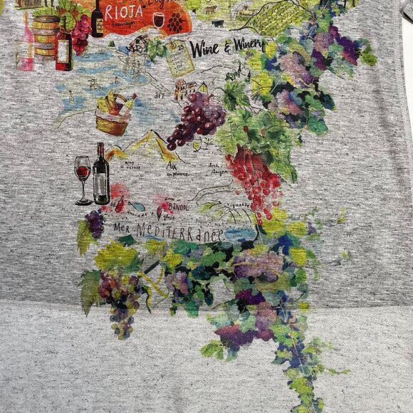 Inoah Winery Graphic Round Neck Jersey Tunic Elbow Sleeves Size L - Picture 5 of 13